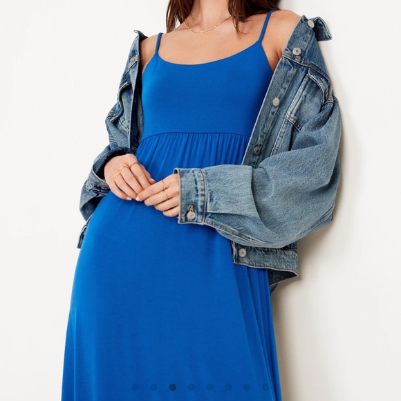 NWT OLD NAVY Fit & Flare Cami Midi DRESS Color: Sapphire Sky - Picture 3 of 9